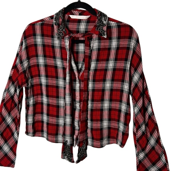 Zara shirt,womenS,checkered,plaid,boxy,bow,,beaded,rodeo
Country concert! - Picture 5 of 16